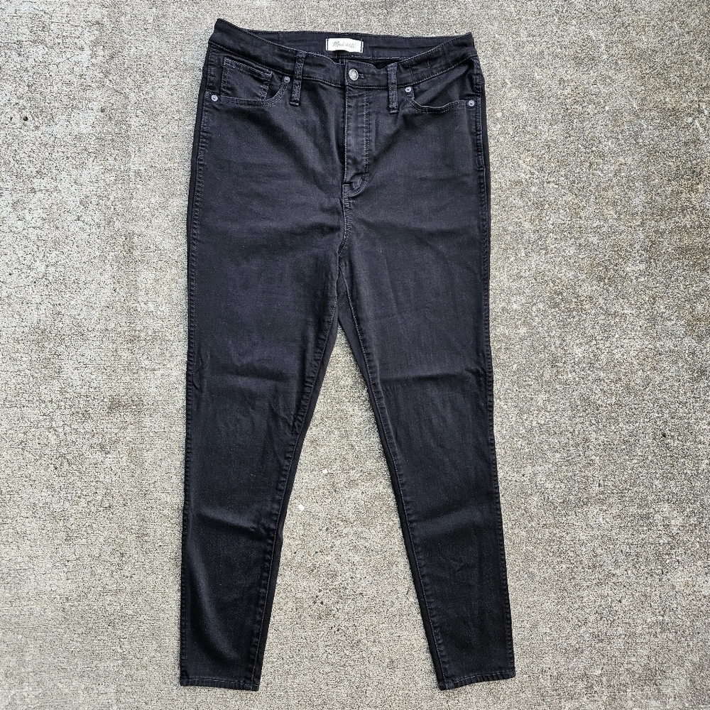 Madewell Black 10" High-Rise Skinny Jeans Black Robert Wash Pants Womens Size 32